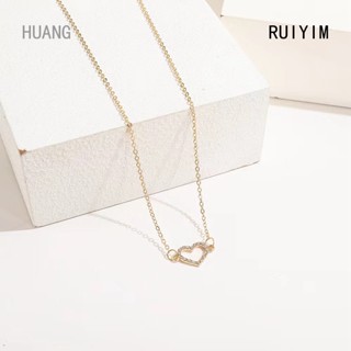 Ruiyim สร้อยคอโซ่โอปอล จี้รูปหัวใจ อินเทรนด์ แวววาว สําหรับผู้หญิง