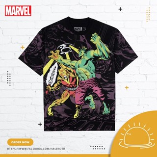 Marvel Comics T-Shirt 2021-506 - Hulk size M (Black) Cotton 100% แขนสั้น