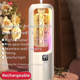 Auto Aroma Diffuser ติดผนังน้ำหอม Diffuser ชาร์จ Air Freshener น้ำหอม Essential Oil Diffuser Home Wireless Fragrance Dispenser Homelove