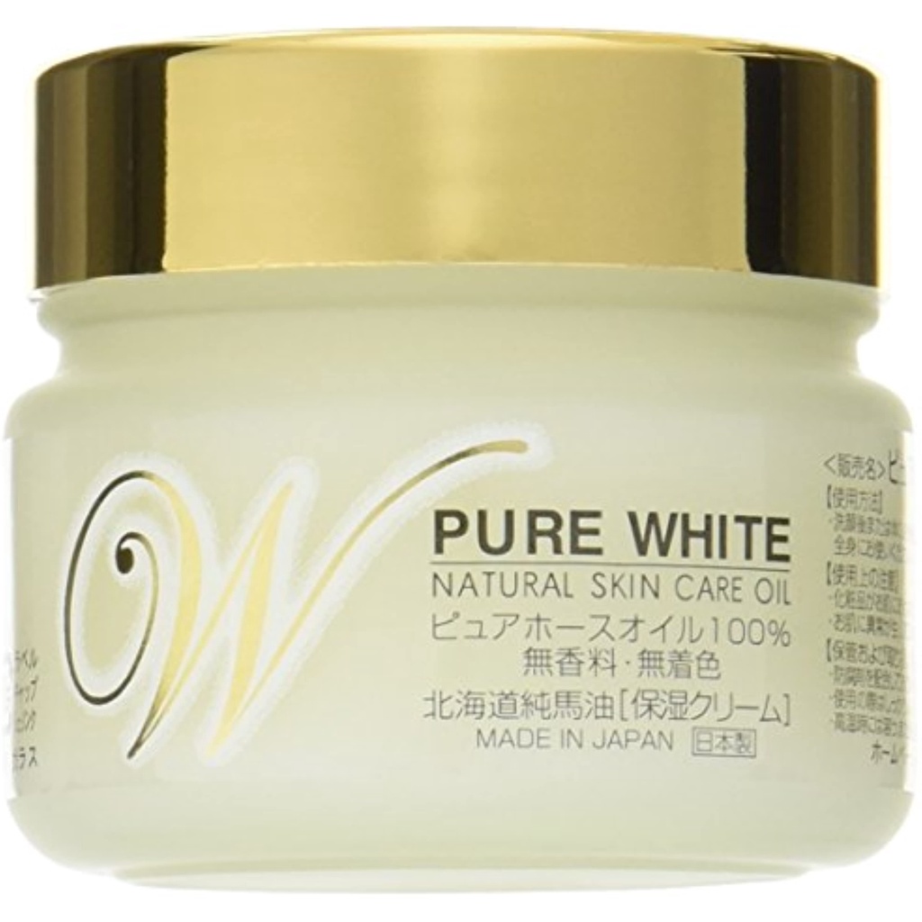 Hokkaido Junma Oil Honpo Pure White Pure Horse Oil ครีมบํารุงผิว ให้ความชุ่มชื้น 100% 100 กรัม
