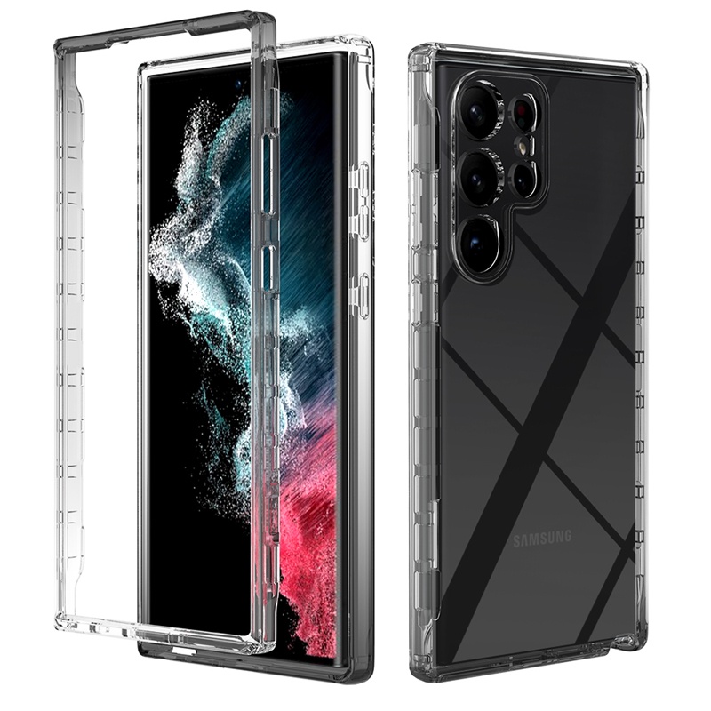 2in1 เคสโทรศัพท์มือถือแบบไฮบริด ใส กันกระแทก 360 องศา สําหรับ Samsung Galaxy S23 Ultra S22 S21 Plus 