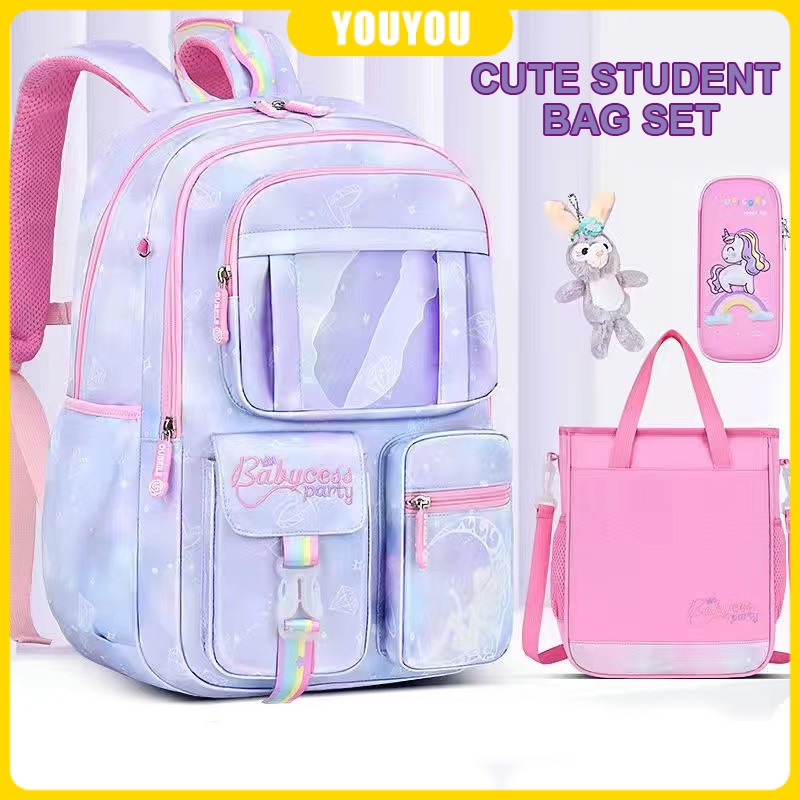 กระเป๋ายูนิคอร์น กระเป๋านักเรียน Kids Bagpack Kids Girl Beg