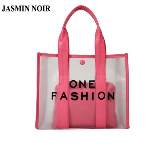 Jasmin NOIR กระเป๋าสะพายไหล่ กระเป๋าถือลําลอง ทรงสี่เหลี่ยม ขนาดเล็ก สีโปร่งใส สําหรับสตรี