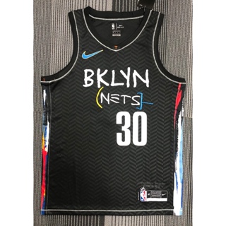 Nba Brooklyn เน็ตตาข่าย สไตล์คลาสสิก เสื้อกีฬาบาสเก็ตบอล ลายทีม Curry สีดํา 30 ชิ้น 537687