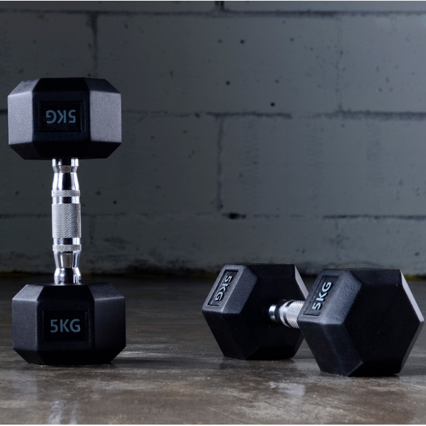 Dumbbell Home Hexagonal Dumbbell ยาง Dumbbell คงที่ Dumbbell GYM Strength Training กาต้มน้ำ Dumbbell