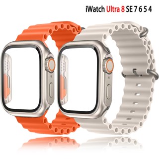 เคสกระจก และสายคล้อง สําหรับ iWatch band 45 มม. 44 มม. 49 มม. 40 มม. 41 มม. 42 มม. iWatch series 5 6 se 7 8