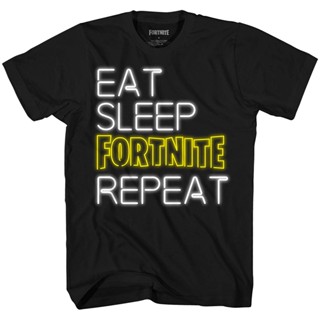 ขายดี เสื้อยืด พิมพ์ลาย Fortnite Eat Sleep Fortnite Repeat Game สําหรับผู้ชาย 346449