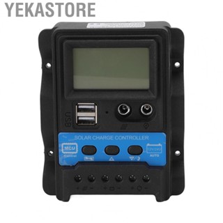 Yekastore PWM Solar Power Controller Solar Charge Controller Dual USB 12V 24V for RV