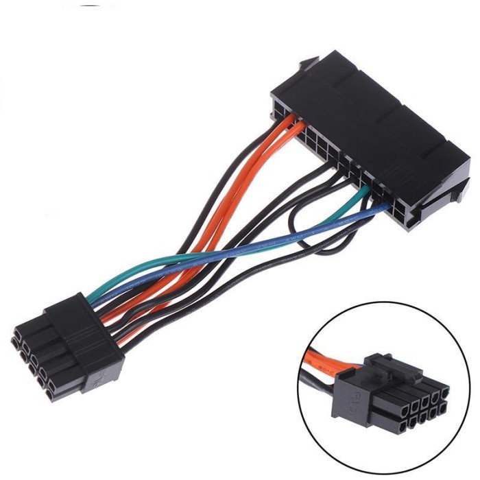 ATX 24 Pin to 10 Pin PSU สายไฟสําหรับเมนบอร์ด Lenovo