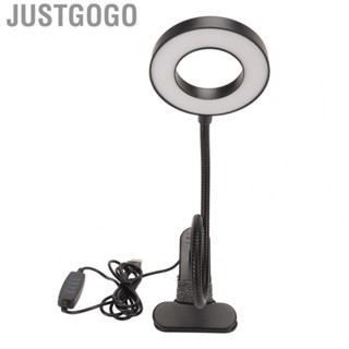 Justgogo Eyelashes Accesories  Desk Lamp  On Adjust Brightness USB Rechargeable Table Lamp for Reading Makeup Tattoo Tattoo