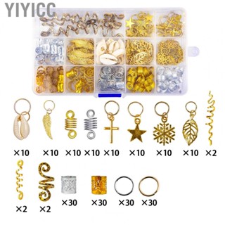 Yiyicc Hair Dreadlocks Bead Rings  Alloy Hair Dreadlocks Ring Vintage 206pcs  for Women