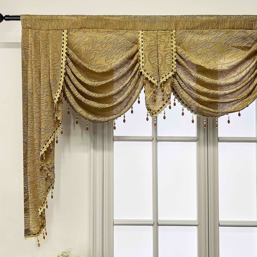 แนะนำ ผ้าม่าน ผ้าม่าน ประดับลูกปัด สีน้ําตาล สไตล์ยุโรป หรูหรา สําหรับห้องนอน ห้องครัว 1 แผง ราคาพิเศษ มีเก็บเงินปลายทาง