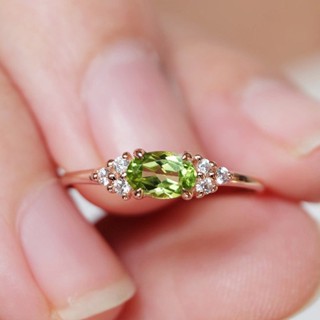 Peridot แหวนเพชรไมโคร สีโรสโกลด์ เรียบง่าย สําหรับผู้ชาย และผู้หญิง