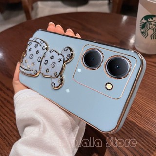 เคสโทรศัพท์มือถือแบบนิ่ม ลายแพนด้าน่ารัก พร้อมที่ตั้งวาง แบบดึง หรูหรา สําหรับ Vivo Y36 iQOO Z7 iQOO Z7X 5G 2023