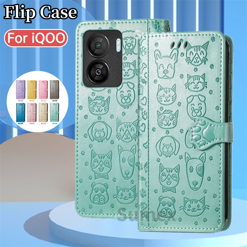 เคสโทรศัพท์มือถือหนัง ฝาพับ กันกระแทก ลายการ์ตูนน่ารัก พร้อมช่องใส่บัตร สําหรับ Vivo iQOO Z7 Z7X 202