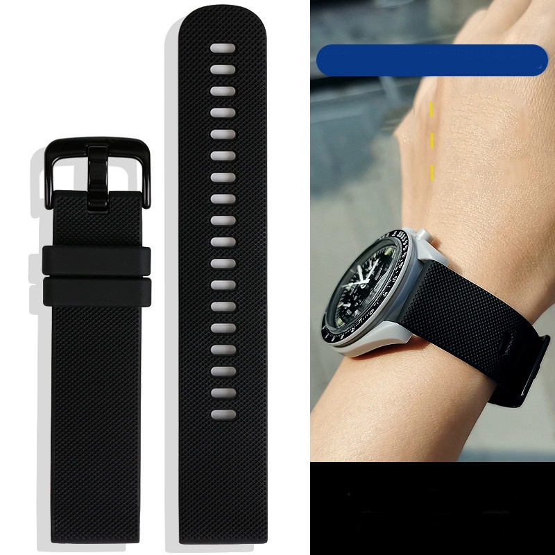 สายนาฬิกาข้อมือซิลิโคน กันน้ํา สีสันสดใส 20 มม. สําหรับ Garmin And MoonSwatch ผู้ชาย และผู้หญิง