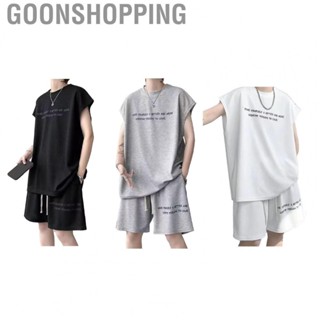 Goonshopping Men Short Sleeve Shirt Shorts  Quick Drying Drawstring Oversize Loose Men Shirt Shorts Suit Pattern Casual Fitted  for Outdoor