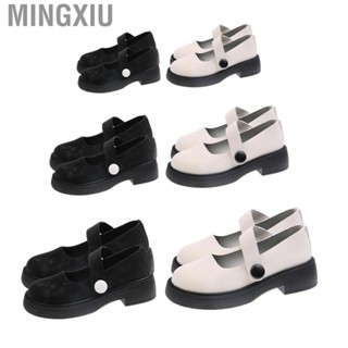 Mingxiu Platform Leather Shoes  Comfortable Girls Leather Shoes Artificial PU Leather Soft Lining Wear Resistant  for Daily