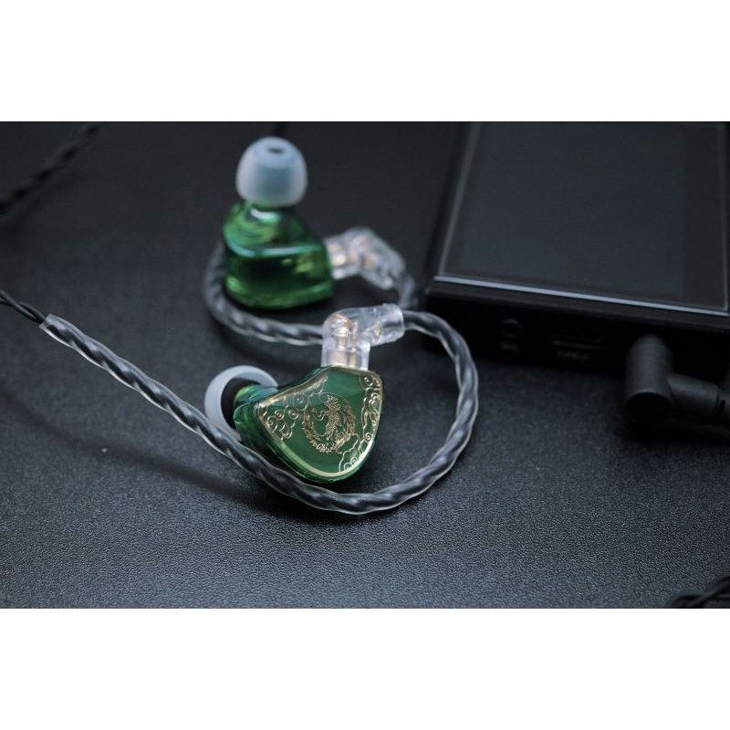 Tangzu WAN ER SG Jade Green หูฟังอินเอียร์ไดนามิก 10 มม. IEM MIC ไดอะแฟรมคอมโพสิตโลหะ N52 แม่เหล็ก ขายดี