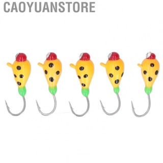 Caoyuanstore Micro Ice Fishing Hooks  5MM Ice Fishing Jig Set High Carbon Steel 5Pcs  for Sea