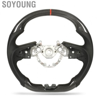 Soyoung Car Racing Steering Wheel  Car Steering Wheel Carbon Fiber Red Stripe Epoxy Coating Glossy Surface Finish  for Vehicle