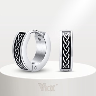 Vnox แบรนด์ย้อนยุค Celtic Knot ต่างหูผู้ชาย, ต่างหูสแตนเลส ป…