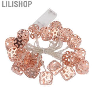 Lilishop Iron String Light 3D Hollow Shape Iron Cube Shape String Light for Dormitory