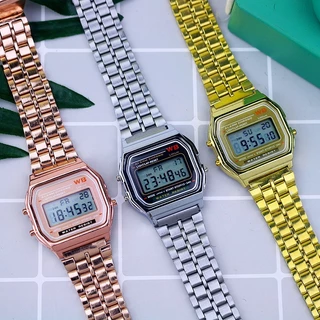 นาฬิกาข้อมือควอตซ์ดิจิทัล LED อิเล็กทรอนิกส์ กันน้ํา สีทอง สีเงิน หรูหรา เหมาะกับเล่นกีฬา เทศกาล ให้เป็นของขวัญได้ สําหรับผู้ชาย และผู้หญิง