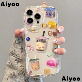 13 เคสป้องกันโทรศัพท์มือถือ 11 iPhone เคสโทรศัพท์หญิง xr / เคสโทรศัพท์ เคสป้องกัน แบบนิ่ม✅เคสโทรศัพท์มือถือนิ่ม แบบใส กันกระแทก ลายชานมไข่มุก สําหรับ Iphone 14promax Apple xs 78p 12M18Q