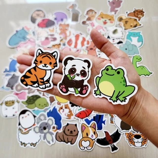 สติ๊กเกอร์ รวมรูปสัตว์ (100ชิ้น) สัตว์บก สัตว์น้ำ สัตว์เลี้ยง สัตว์ปีก แมลง นก ช้าง แกะ แมว ปลา หมา เพนกวิน Animal st...