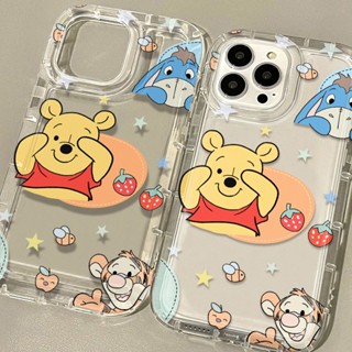 เคสโทรศัพท์มือถือ ซิลิโคนนุ่ม TPU ใส กันกระแทก ลายหมีน่ารัก สําหรับ IPhone 14 13 11 12 Pro XS Max X XR 7+ 8 Plus