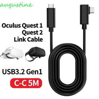 Augustine สายเคเบิลเชื่อมต่อข้อมูล USB 3.0 เป็น Type-C VR Type C ทนทาน สําหรับ Quest 2 Oculus Quest 2