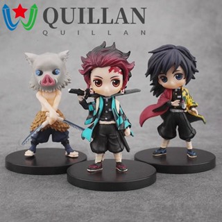 Quillan ตุ๊กตาฟิกเกอร์ Demon Slayer Japanese Anime ขนาด 7 ซม. 6 ชิ้น / ชุด