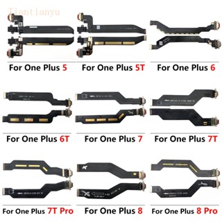 บอร์ดพอร์ตชาร์จ USB สายเคเบิลอ่อน พร้อมพอร์ตแจ็คหูฟัง สําหรับ Oneplus 5 A5000 5T A5010 6 6T 7 7T 8 8T 9 Pro 9R