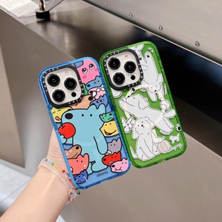 Casetify เคสโทรศัพท์มือถือแบบแข็ง กันกระแทก ลายสุนัขน่ารัก แต่งกลิตเตอร์ พร้อมที่ชาร์จแม่เหล็ก สําหรับ IPhone 11 12 13 14 Pro Max