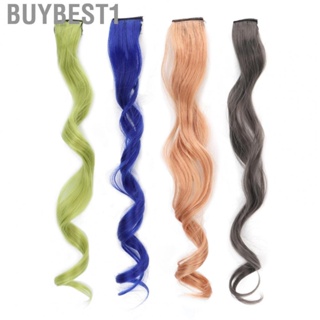 Buybest1 Colorful Hairpiece  Hair Extensions Heat Resistant 4pcs Practical Fashionable Soft for DIY Modeling