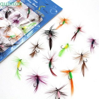 Quinton Fly เหยื่อตกปลา แมลงวัน ขนนก เหล็กคาร์บอนสูง 12 ชิ้น / ชุด