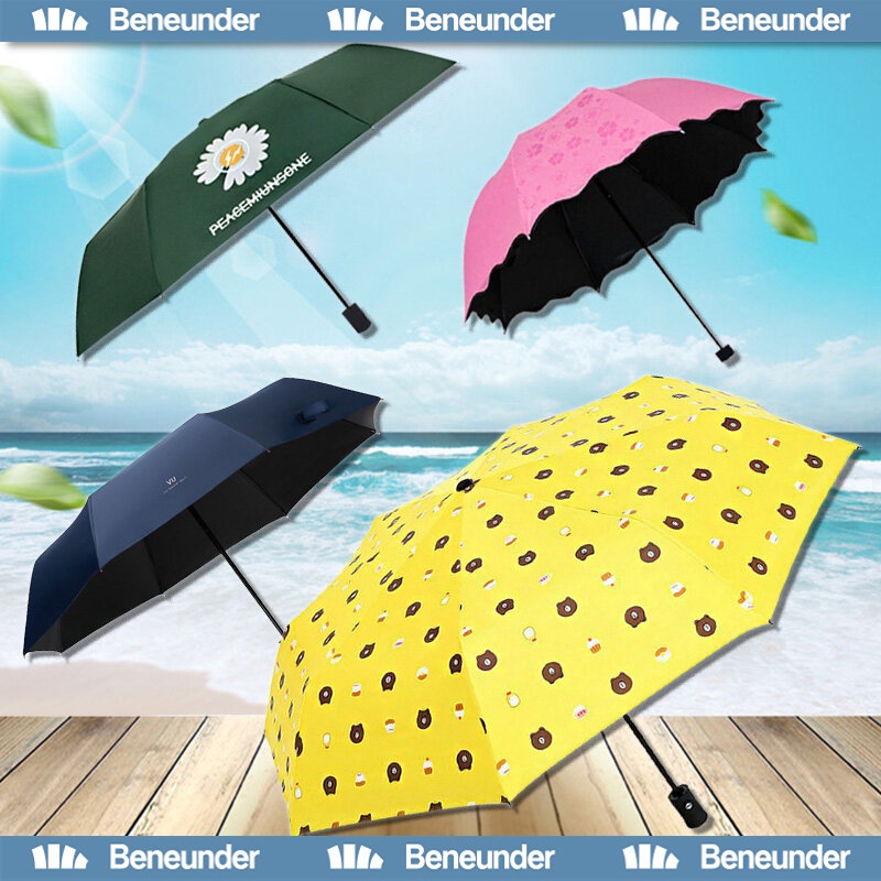 พกพาสะดว ร่มกันยูวี สีน่ารัก ร่มพับ UV Umbrella กันยูวี ลายผลไม้