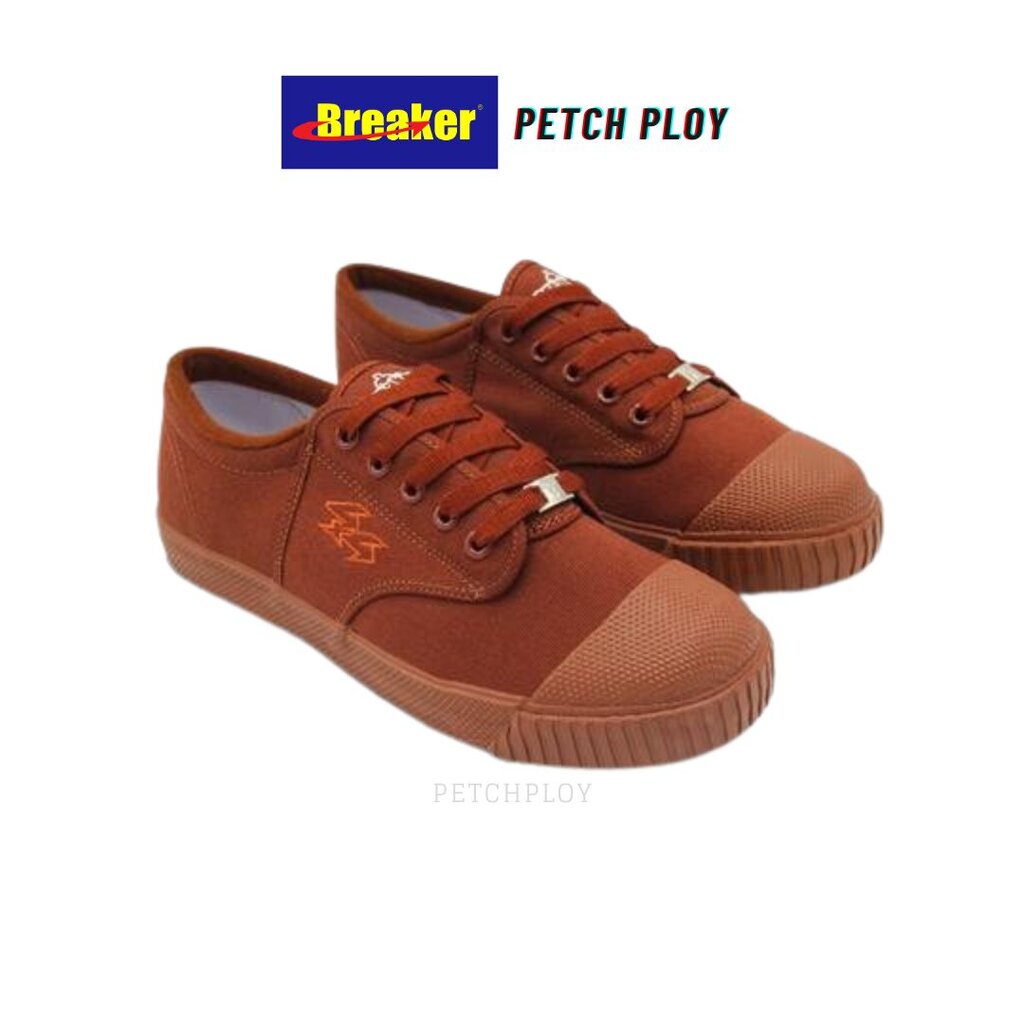 [4x4] Breaker รองเท้านักเรียน รองเท้าผ้าใบ Breaker 4×4 สีน้ำตาล ผูกเชือก เบอร์ 29-47