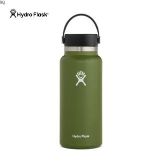 Hydro Flask ขวดน้ําสุญญากาศ สเตนเลส มีฉนวนกันความร้อน ขนาด 32 40 ออนซ์ แบบพกพา สีเขียวมะกอก สําหรับเล่นกีฬา ฟิตเนส