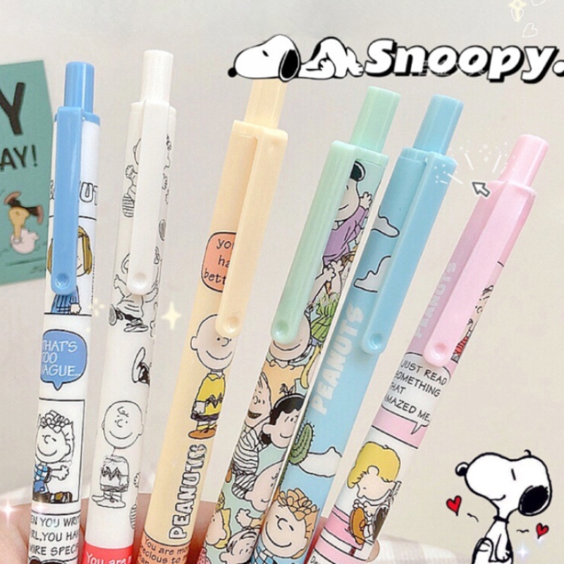 ปากกาลูกลื่น ลายการ์ตูนสนูปปี้ ขนาด 0.5 มม. สีดํา เครื่องเขียนสํานักงาน ของขวัญ เครื่องเขียนนักเรียน