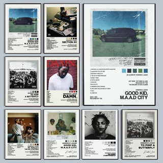 โปสเตอร์อัลบั้มรูปภาพ Kendrick Lamar Good Kid Maad City สไตล์ฮิปฮอป สําหรับตกแต่งบ้าน ห้อง ของขวัญ