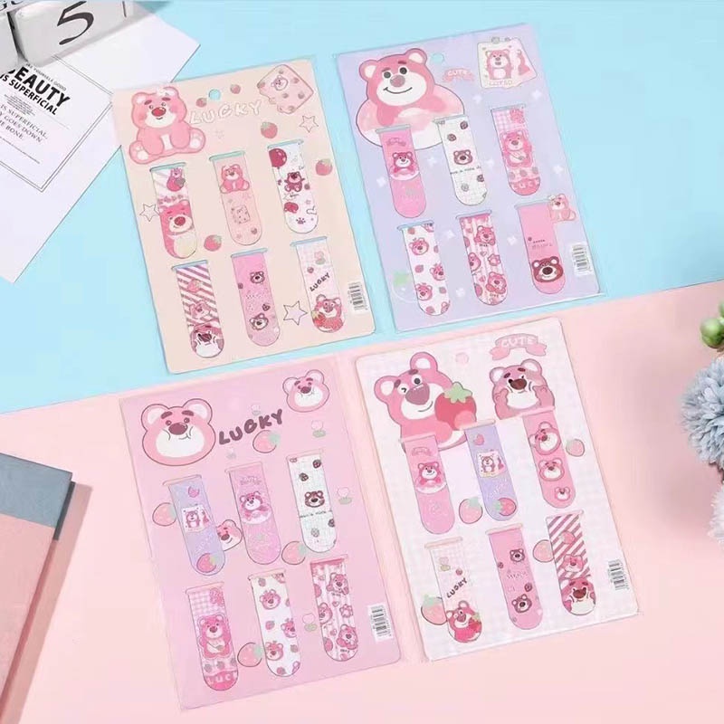 ที่คั่นหนังสือ แบบแม่เหล็ก ขนาดเล็ก ลายการ์ตูน แบบสร้างสรรค์ เครื่องเขียน สําหรับนักเรียน จํานวน 6 ชิ้น