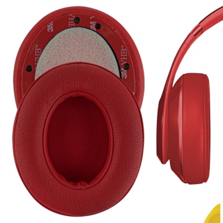 Geekria แผ่นครอบหูฟังไร้สาย แบบเปลี่ยน สีแดง สําหรับ Beats Studio 3 (A1914) Studio 3.0