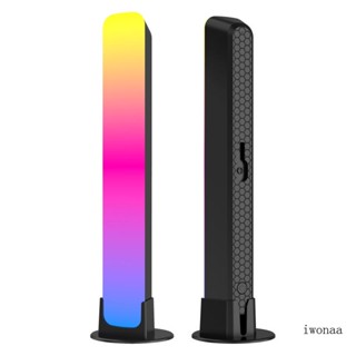 Iwo แถบไฟ Led RGB เปิดใช้งานด้วยเสียง USB สําหรับเล่นเกมในรถยนต์ 2 ชิ้น