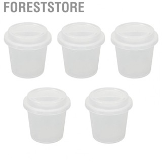 Foreststore Makeup Egg Storage Box  Smooth Edges Cup Shape Pressed Lid Multipurpose Portable Beauty Sponge Container 5PCS Transparent for Girl Travel