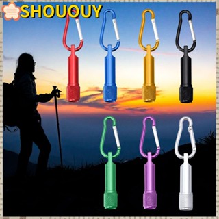 SHOUOUY พวงกุญแจคาราบิเนอร์ ไฟฉาย LED แบบพกพา อุปกรณ์เสริม สําหรับตั้งแคมป์กลางแจ้ง