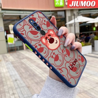 เคสซิลิโคนนิ่ม แบบใส ขอบสี่เหลี่ยม ลายหมีสตรอเบอร์รี่ กันกระแทก สําหรับ Xiaomi Redmi Note 8 Note8 Pro Note 8T