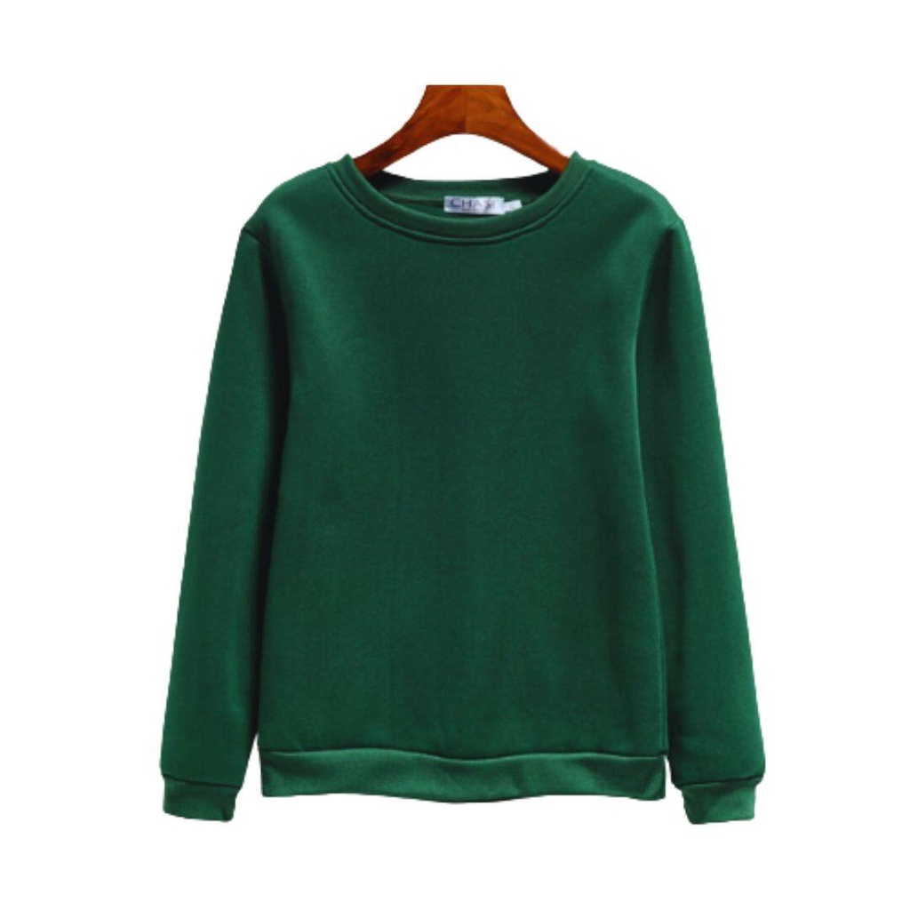 เสื้อแขนยาว สีเขียว SWEATER สีพื้น พร้อมส่ง !!