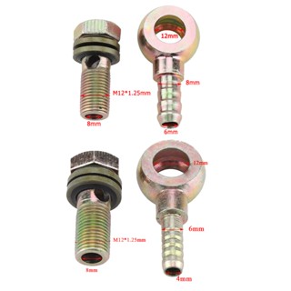 ⚡READYSTOCK⚡2pcs M12x1.25mm Motorcycle Refit Oil Cooler Fittings Plug Ball Head Adapter UK !